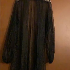 Long navy sheer robe